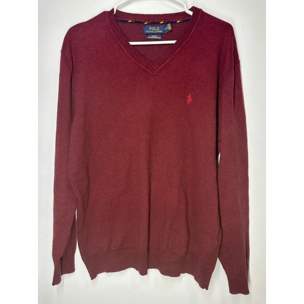 Polo Ralph‎ Lauren Slim Fit Washable Merino Wool V-Neck Sweater - 2XL
